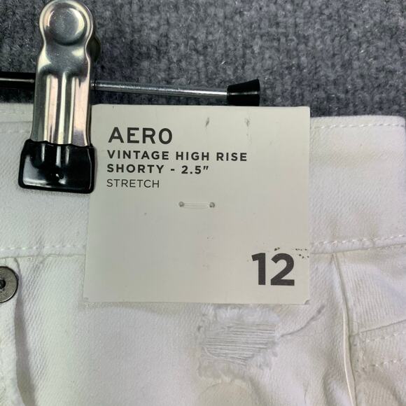 NEW Aeropostale Size 12 Distressed Vintage High Rise Shorty Shorts Stretch - Picture 9 of 12